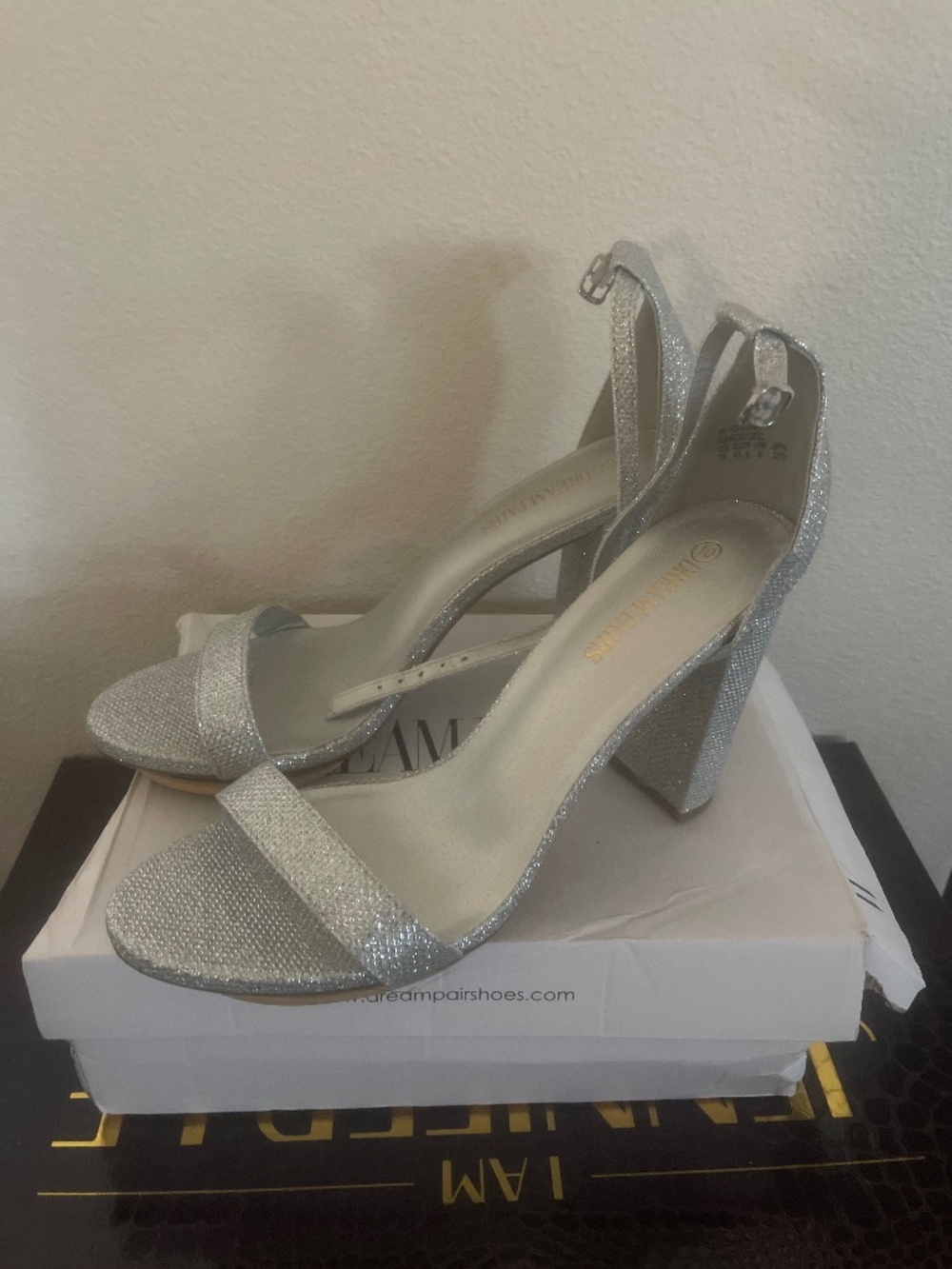 Silver Block Heels